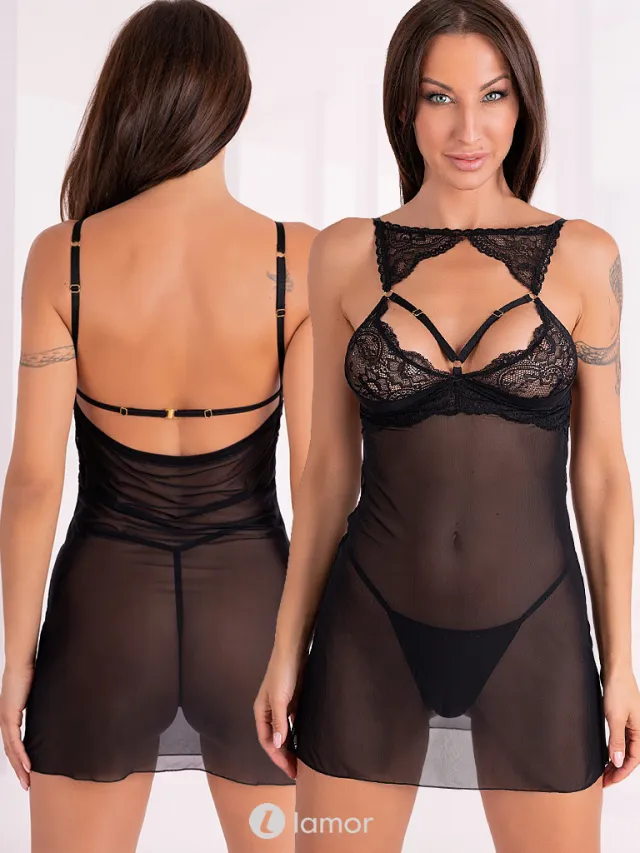 LIVCO CORSETTI zwarte chemise Krolina