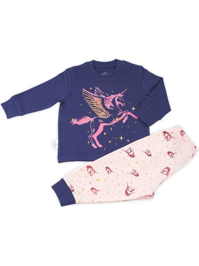 Frogs and Dogs Pyjama Unicorn - Navy Blauw