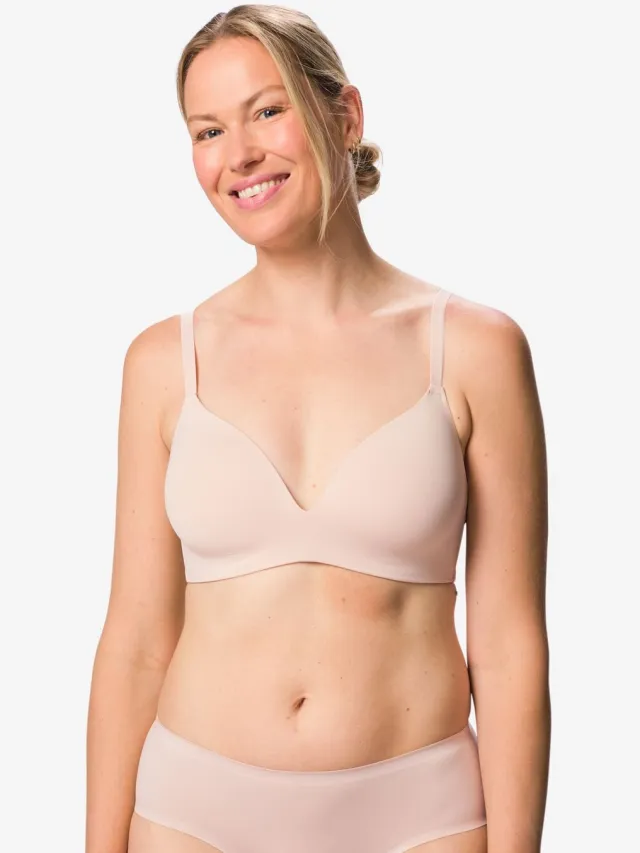 HEMA Voorgevormde bh zonder beugel micro lichtroze (lichtroze)