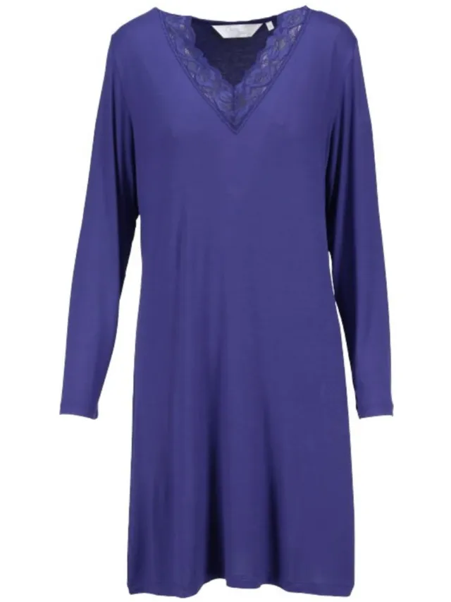 Ringella Katoenen dames nachthemd royalblauw Ringella - Blauw - Maat - 42
