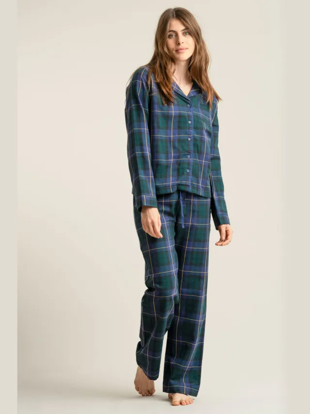 KOMODO dames vegan Pyjamaset Jim Jam Black Watch Zwart