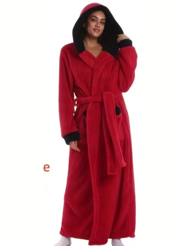 Currero Badjas Dames - Fleece - Katoen - Badstof - Sauna - Hamam - Wafel - Bathrobe - Duster - Ochtendjas - Spa - Kimono - Rood Roodkapje Mantel