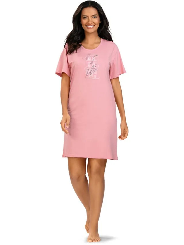 Comtessa Dames Nachthemd 'La Vie est Belle' Roze