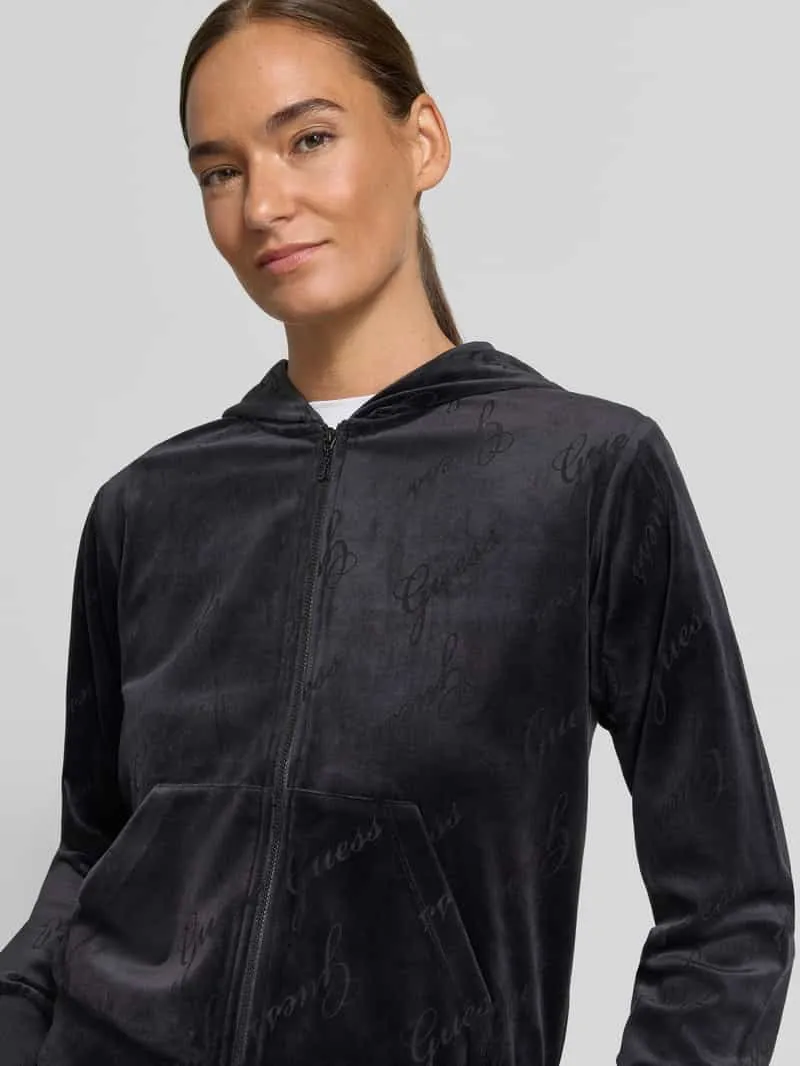 Guess Sweatjack met logopatroon model 'LOREN' Zwart