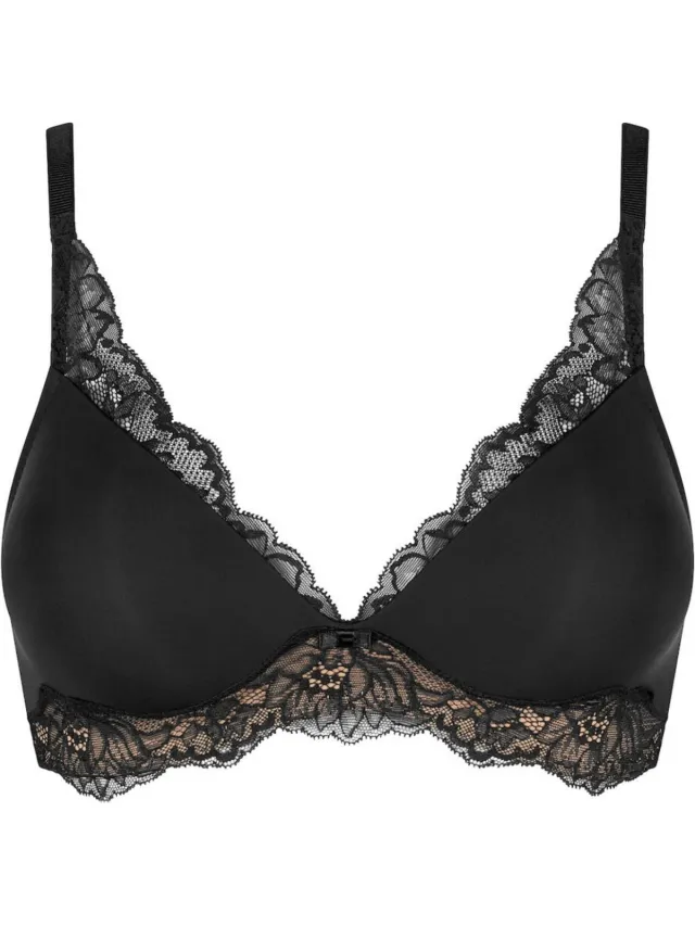 Triumph BH Amourette Charm P - Zonder Beugel - Voorgevormde kanten bh zonder beugel - 90B - Zwart