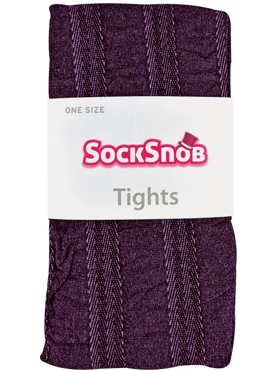 Sock Snob Dames80 denier ondoorzichtig patroon panty's - Stripe Imperial Purple, foto 2