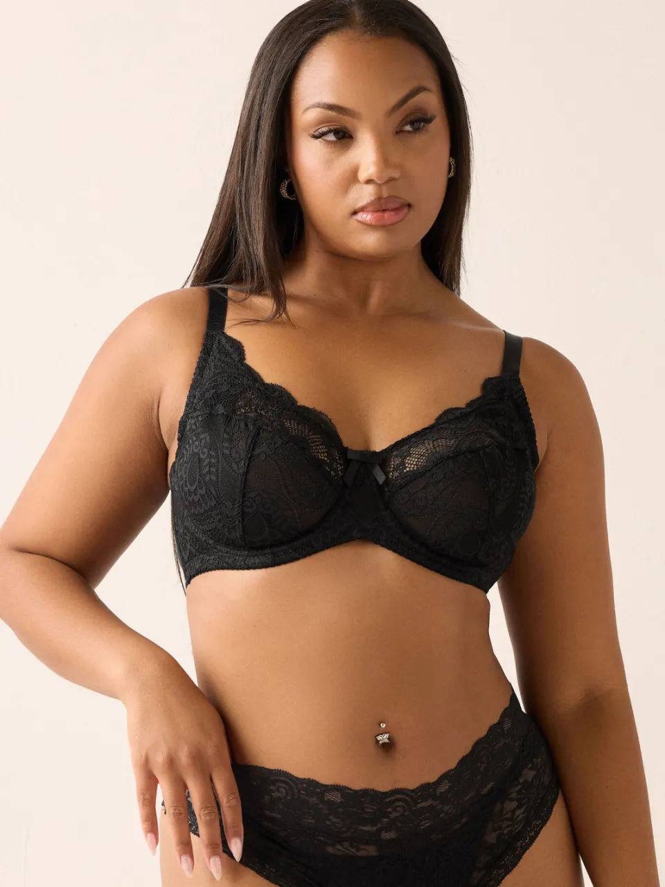 Yours 2Pack Zwart & Wit Swirl Kanten Bh's, foto 3