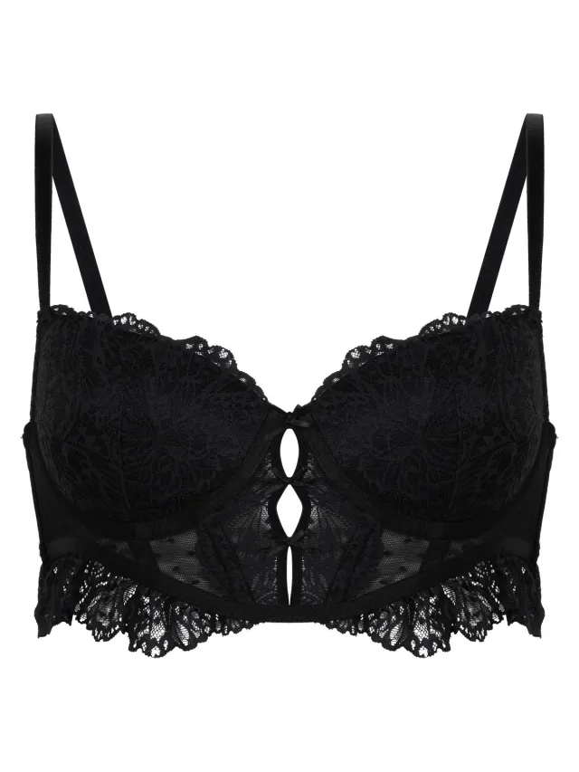 Hunkemöller Dames Lingerie Voorgevormde longline beugel bh Posie - Zwart