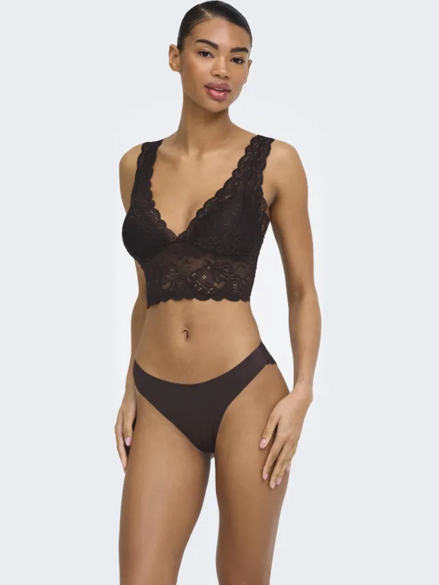 Only Chloe kanten bralette donkerbruin