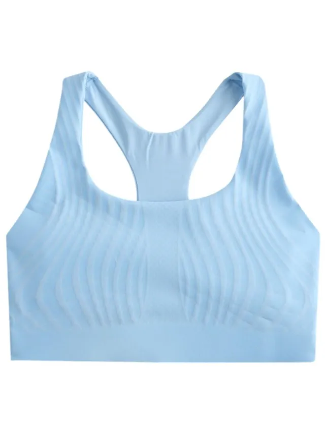 Next Dames - Compression Crop high-impact sportbeha met print - Blauw Blue