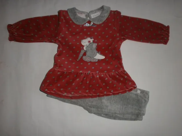 Noukie's Pyjama - 2delige - Rood / grijst - Victoria - 74 - 9maand rood met grijst