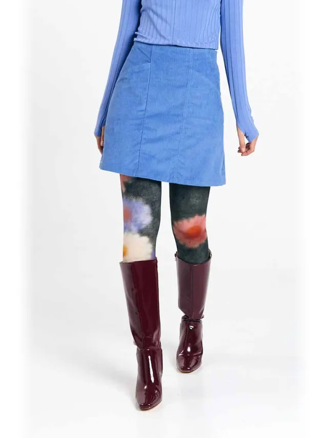 SUITE13LAB dames vegan Corduroy Minirok Faro Middenblauw blauw