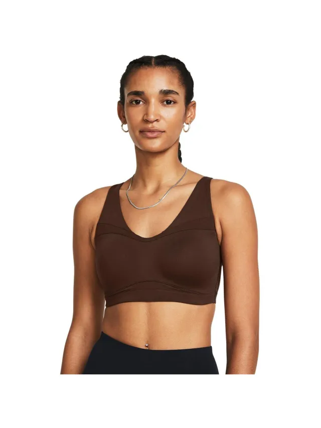 Under Armour Sportbeha met spaghettibandjes voor dames (Bruin)