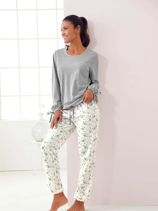 Pyjama ecru geprint