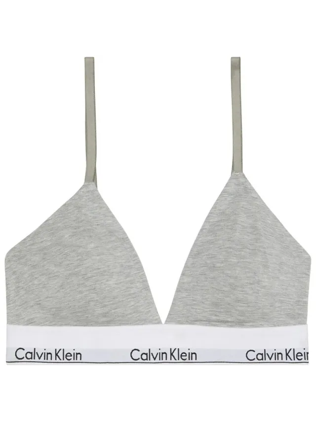 Calvin Klein Lightly Lined triangelbralette lichtgrijs