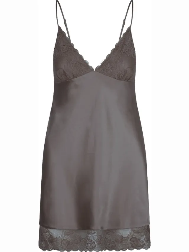 LingaDore Dull Satin Dress Dusty Olive