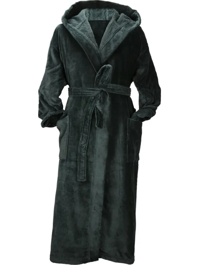 ARTG Robezz - DeLuxe - Velours Badjas met Capuchon - Zwart - Very Black - (2XL)