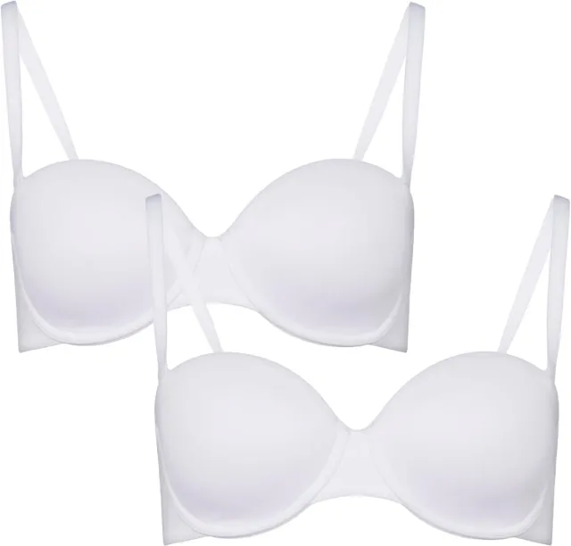 BeeDees T-Shirt BH Stepy Soft WDP (2-er Pack) Met naadloze cups, gevoerde cups en multiway-bandjes, veelzijdig draagbaar wit