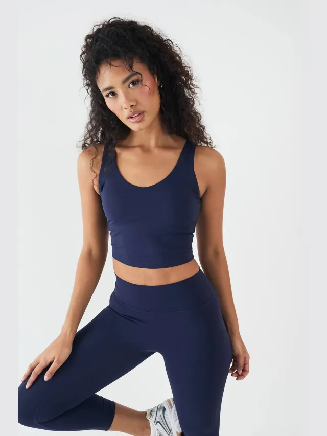 DSGN Studio Dames Dsgn Studio Sculpt Longline Plunge Sport-bh Marineblauw