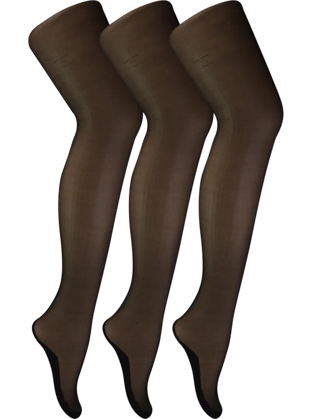 Sock Snob Womens Seamed Panty's 3 Pack 40 Denier - Zwart / Zwart, foto 2