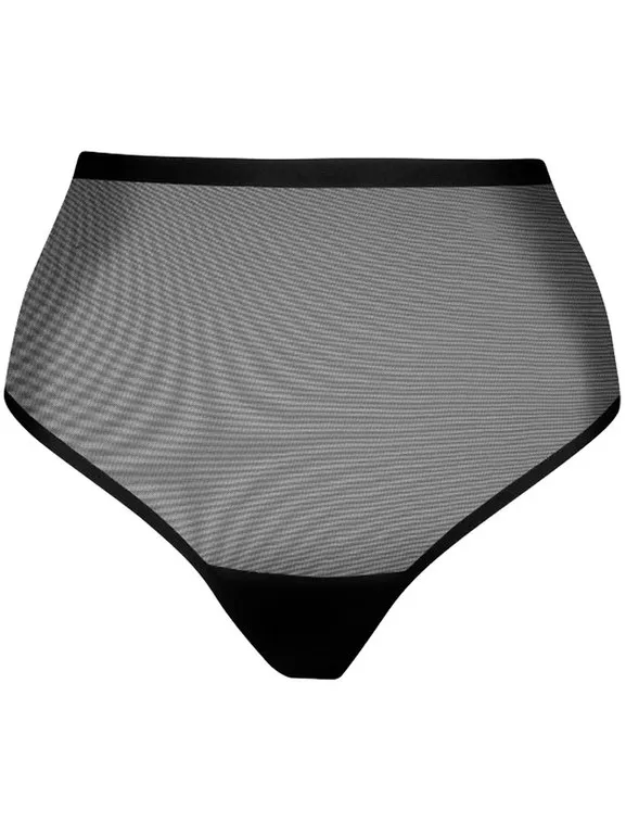 Bye Bra Forming Tule Mid Waist Thong M Zwart Black