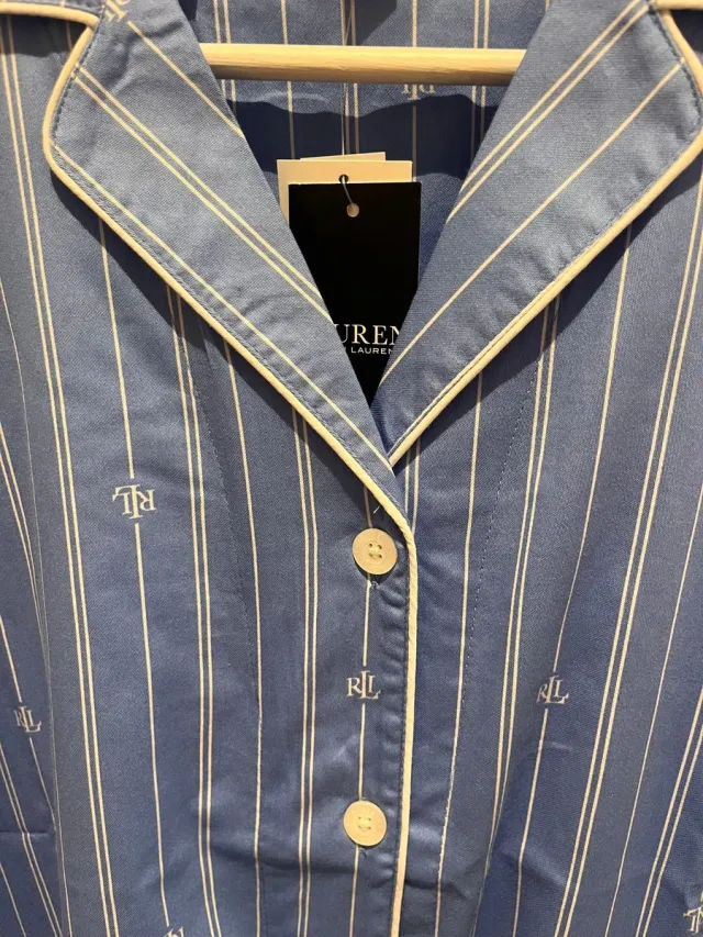 Ralph Lauren , slaapkleed, geweven katoen blauw