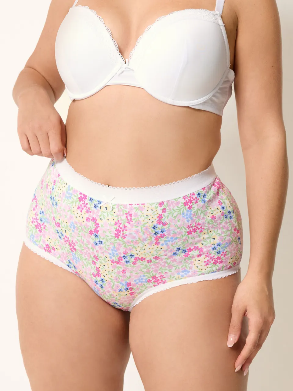 Yours Yourset 5Pack Roze Bloemenprint Lente Volledige Slipssize 46-48, foto 2