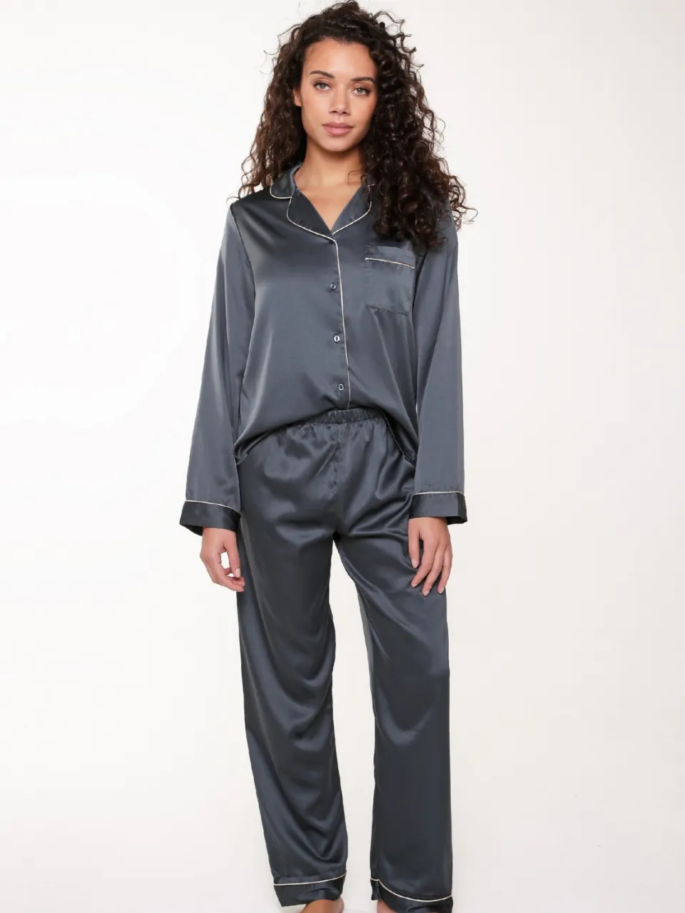 Lingadore Satijn Pyjama Set Grijs