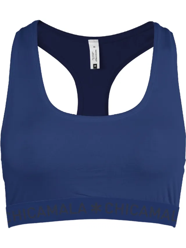 Muchachomalo Chicamala – Dames Racerback - BH zonder beugel – Dames Ondergoed – Lingerie - Sport BH – Kleding - 95% Katoen – Dames kleding donkere racerback