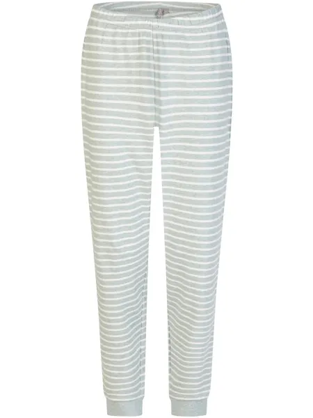 By Louise Dames pyjama set lang interlock wit/groen gestreept, foto 2