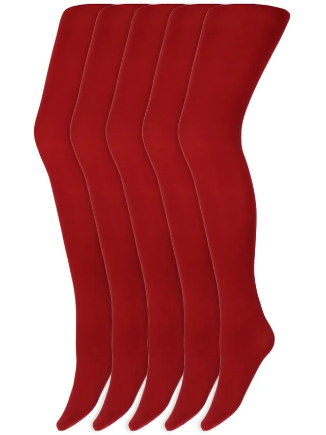 Marianne Gekleurde Panty’S | Micro | 60 Denier | Merk: Marianne | Maat: S T/M Xxl | Kleur: Bordeaux Rood | 5 Paar