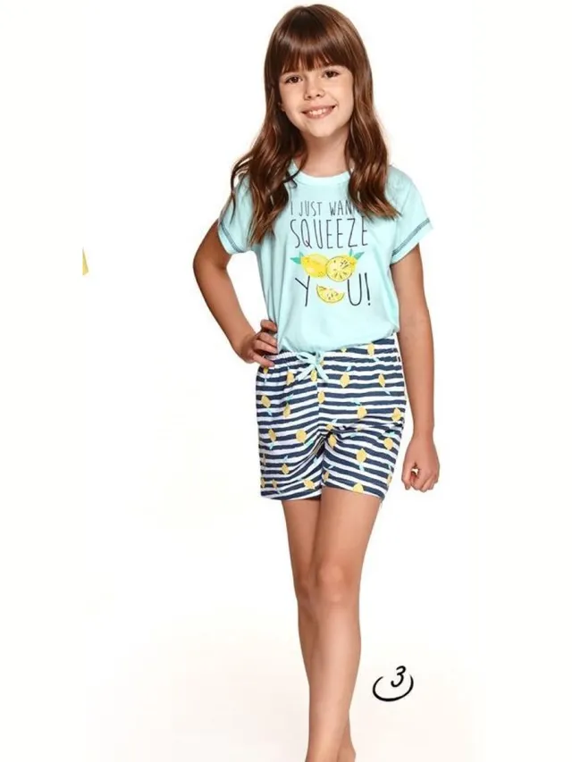 Taro Short Pyjama Hania. Maat 122 cm / 7 jaar Turquoise multi