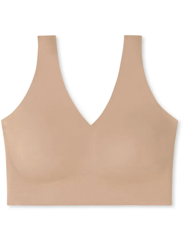 Schiesser Invisible Soft Bustier - uitneembare pads naadloos - Dames - Beha maple beige