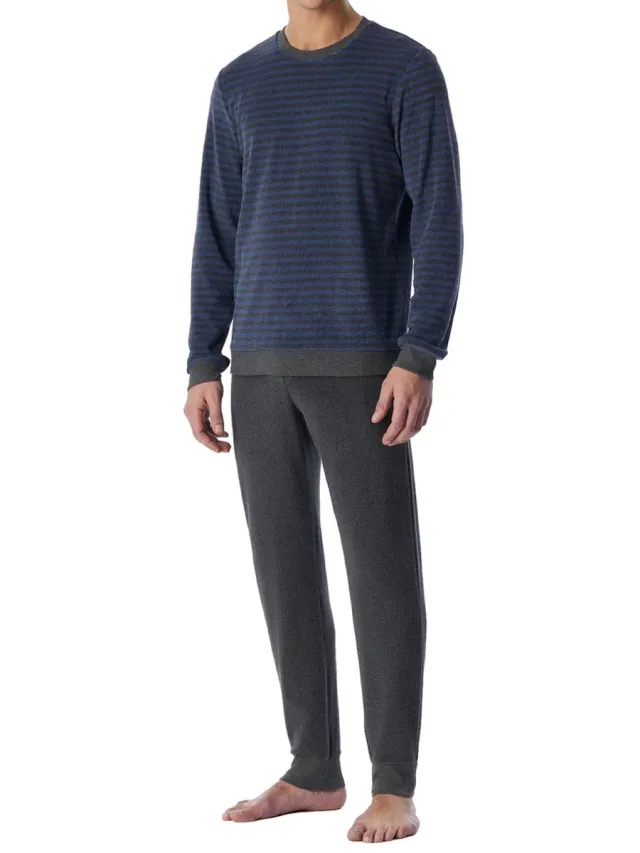 Schiesser Casual Nightwear – Pyjama Badstof – 183940 – Faded Denim –