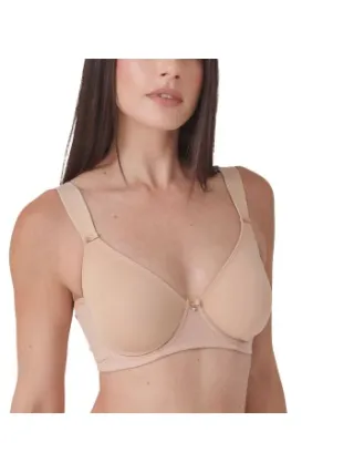 Sassa Stripe Jacquard Minimizer Underwired Bra Beige,Wit