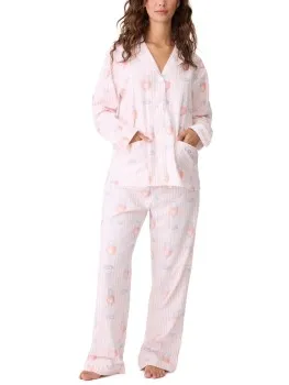 PJ Salvage Long Sleeve Flannel Pyjama Versch.kleure/Patroon,Blauw,Roze,Groen,Wit
