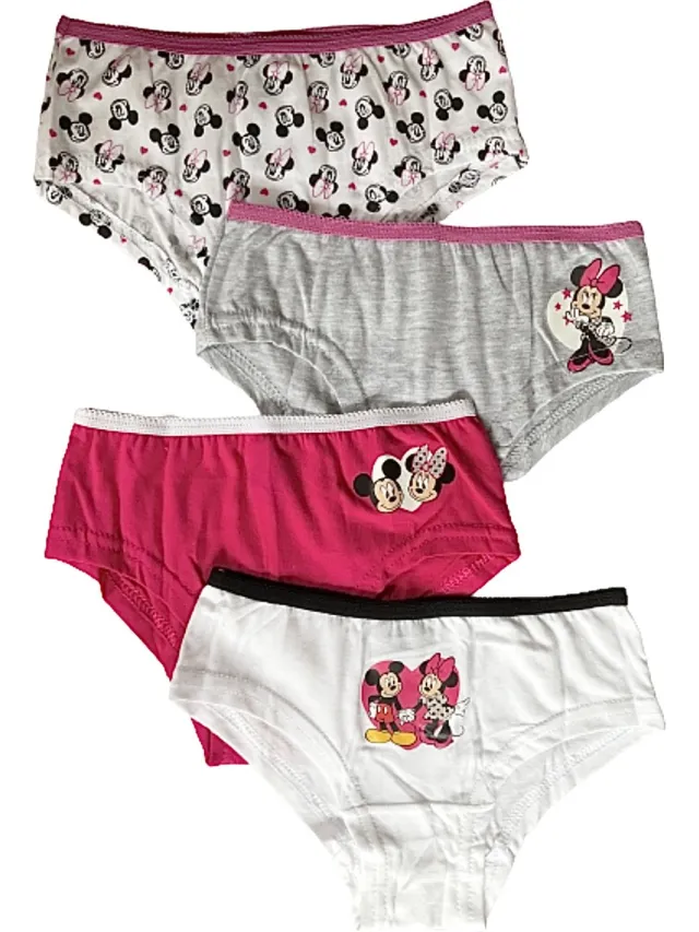 Disney Minnie Mouse onderbroek - Set van 4 - Katoen wit