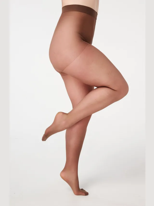 MS Mode Accesoires 2-pack 3D Super stretch panty 20 denier Bruin