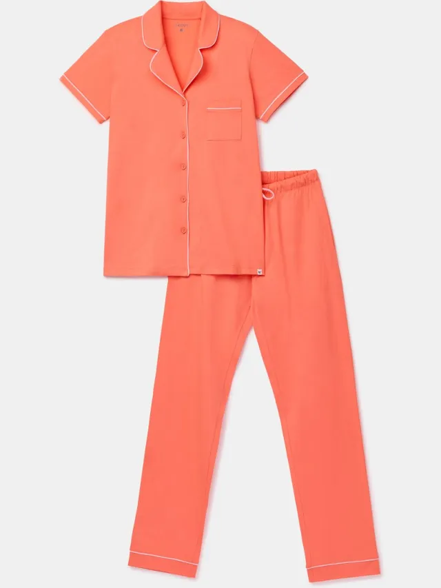 Woody Dames pyjama koraalrood