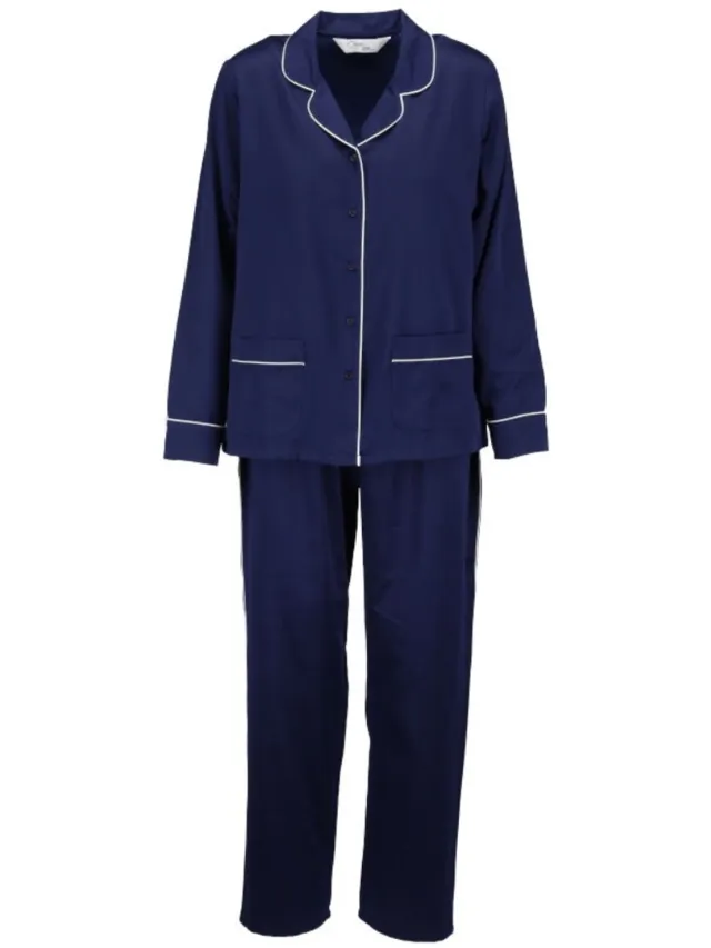 Ringella Satijnen dames pyjama nachtblauw Ringella - Blauw - Maat - 40