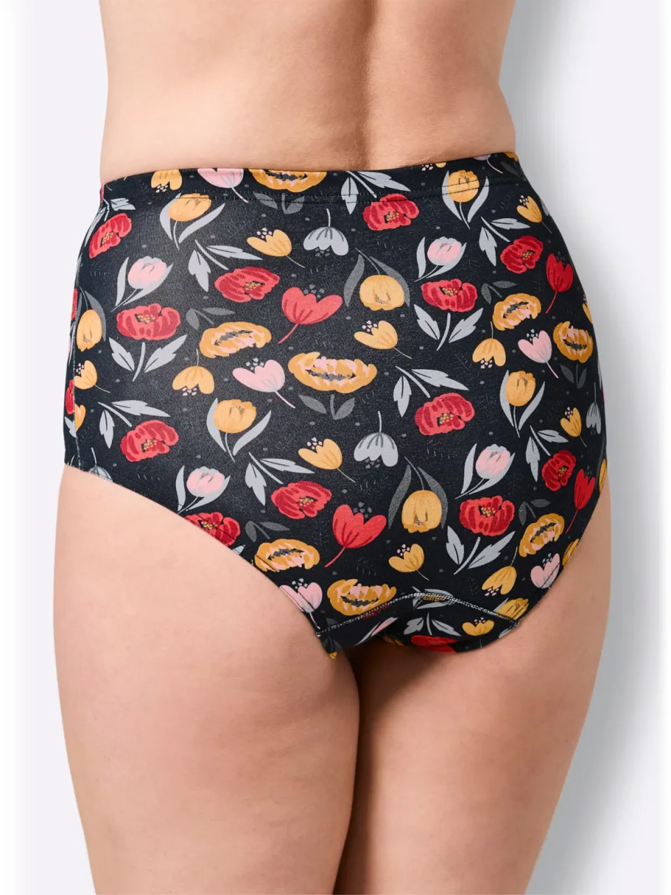tailleslip zwart met bloemenprint, foto 3