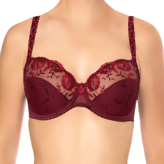 Conturelle beugel-bh Provence donkerrood geruit