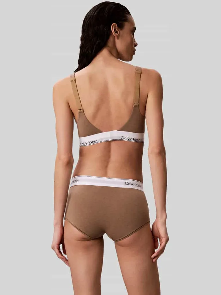 Calvin Klein Bralette van mix van katoen en modal lichtbruin, foto 3