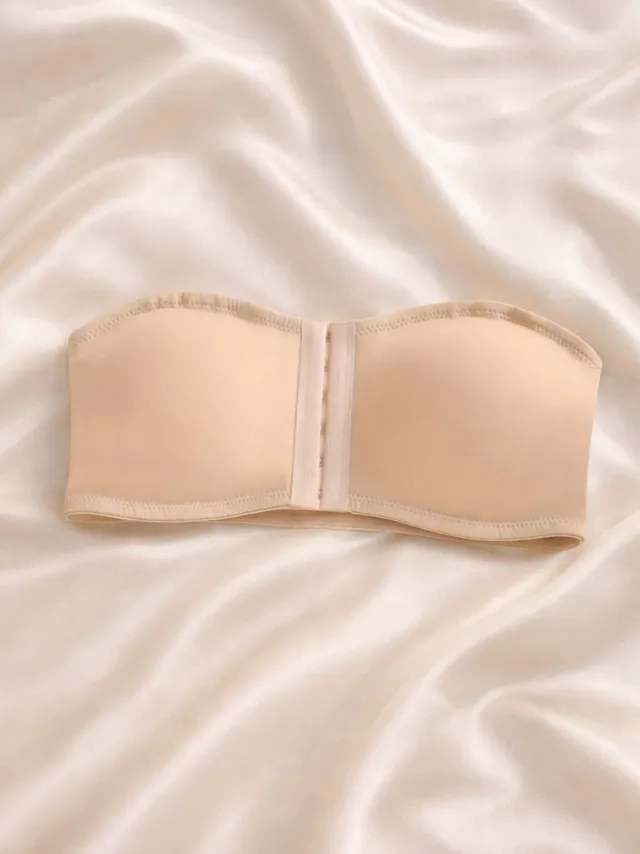By Gijsje Strapless Bandeau BH Dames – Naadloos & Onzichtbaar – Push Up Effect – Anti-Slip – Beige (nude)