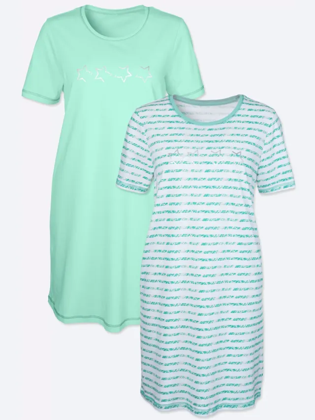 slaapshirt mint mint + mint gestreept