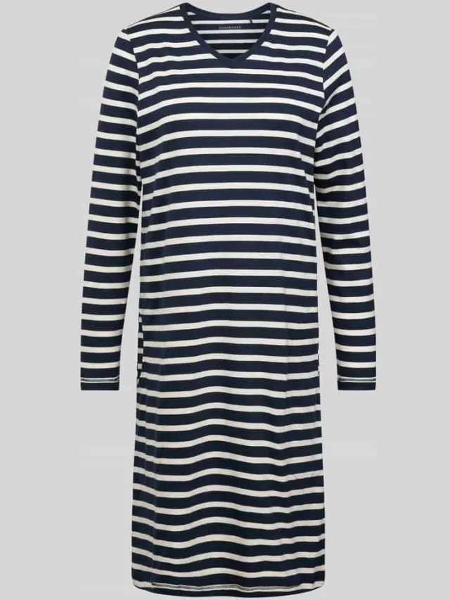 Schiesser Nachthemd met streepmotief Blauw