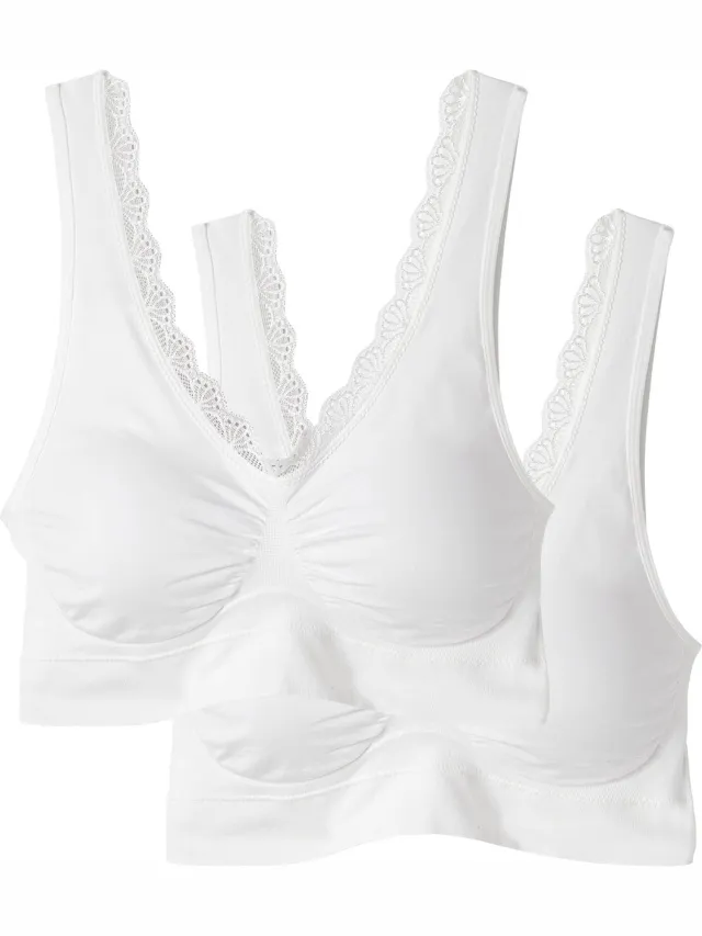 Damart Set van 2 naadloze sport bh's - Dames - Wit
