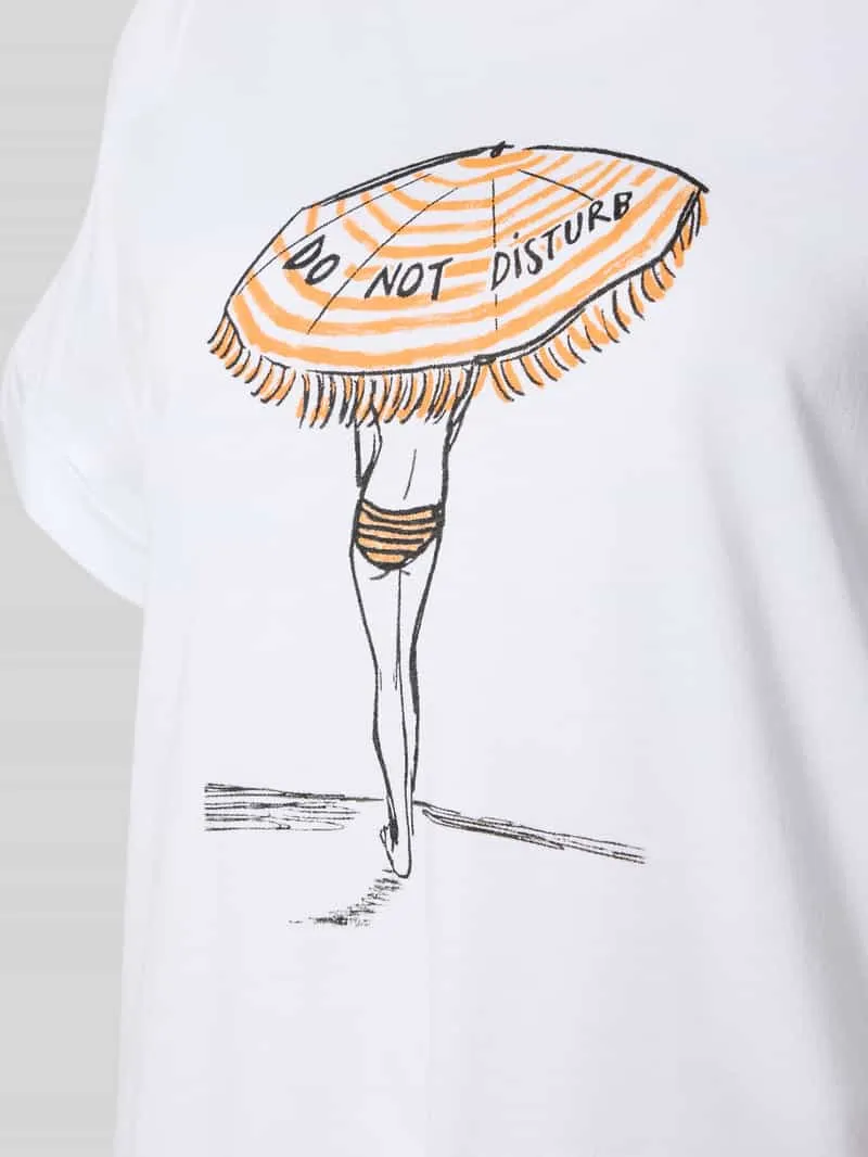 LOUIS & LOUISA Oversized nachthemd met motiefprint model 'Sommerliebe' wit, foto 3
