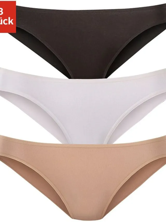 Lascana bikinislip zwart wit beige, foto 2