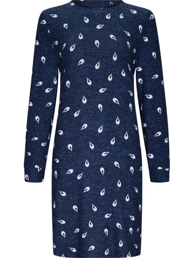 Rebelle Fleece nachthemd blauw Hayley - Blauw - Maat - 36